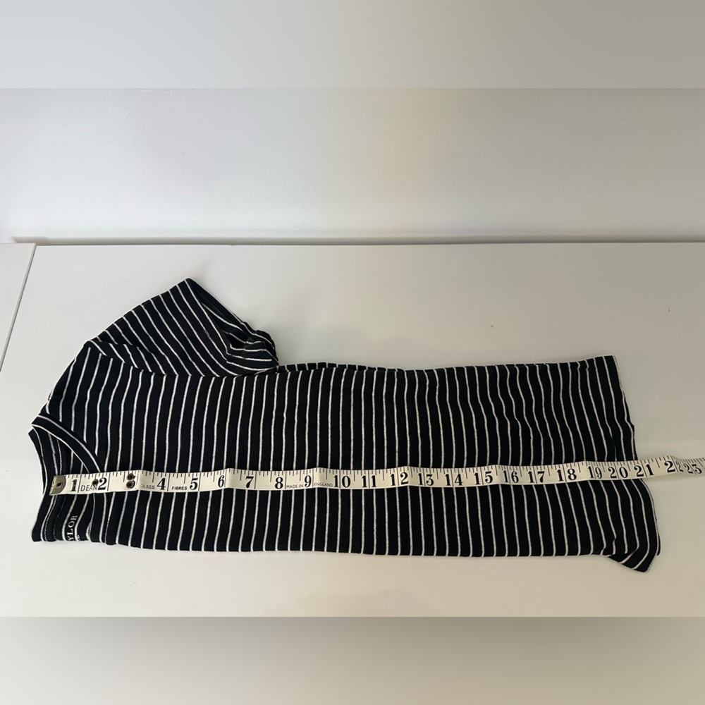 Y2K Vintage Ann Taylor Classic Black and White Striped Top 100% Cotton (SP) - Picture 3 of 6